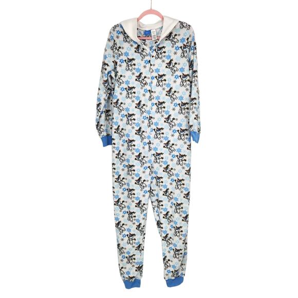 Disney Frozen Olaf Hooded One Piece Womens Pajama Sleepwear – Size Large - Picture 2 of 4